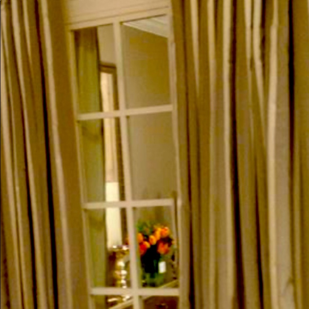 Pure silk Ethan Allen gold curtains. Width:48 Length 107”